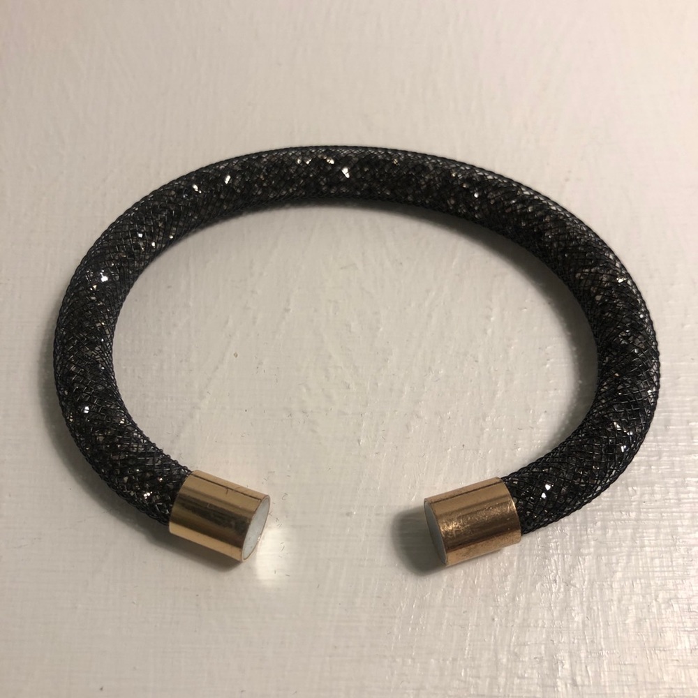Black dark gray stardust bracelet magnetic clasp